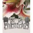 Marque place chaise miniature metal argent