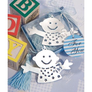 Baby Design Bookmark Favors Blue
