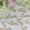 Confettis mariage love en bois par 25